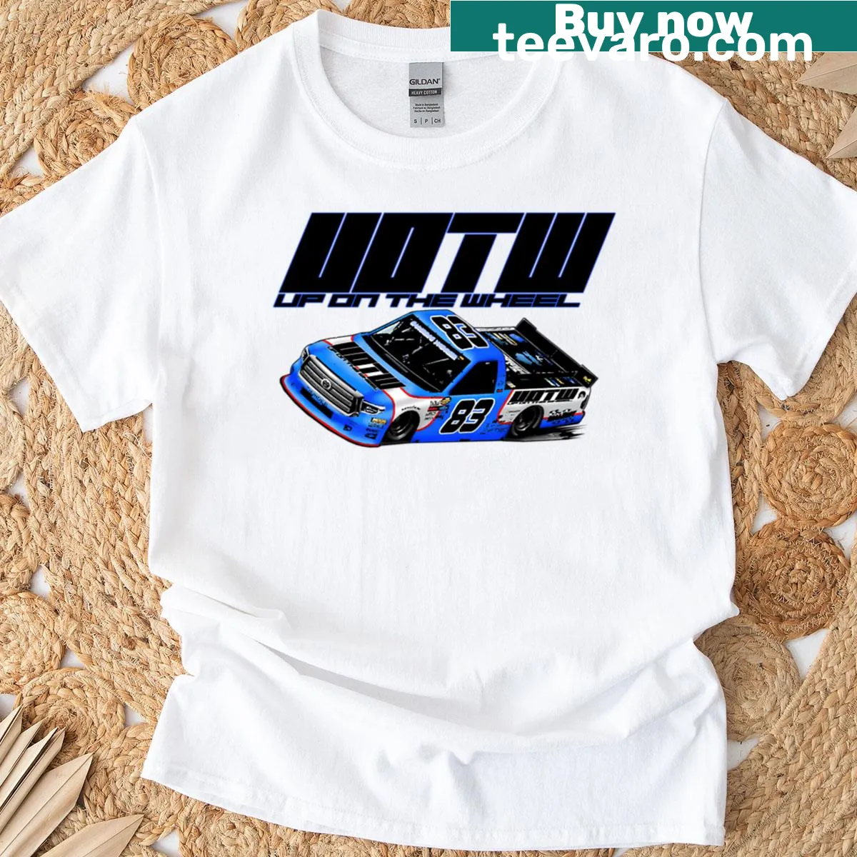 Vintage truck graphic celebrating road life on a t-shirt — on a men's t-shirt
