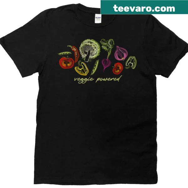 Playful Veggie Powered t-shirt with fun text