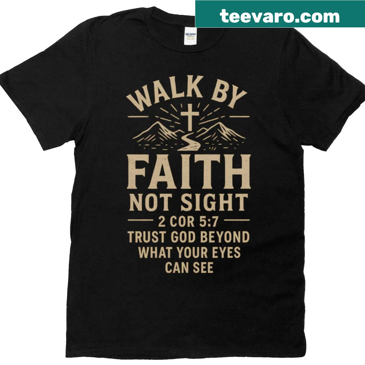Faith-based t-shirt with inspirational message — on a men's t-shirt