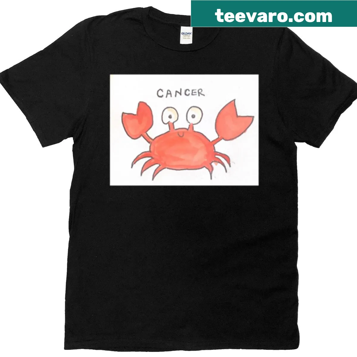 Watercolor-style crab graphic T-shirt featuring a detailed crab illustration — on a men's t-shirt