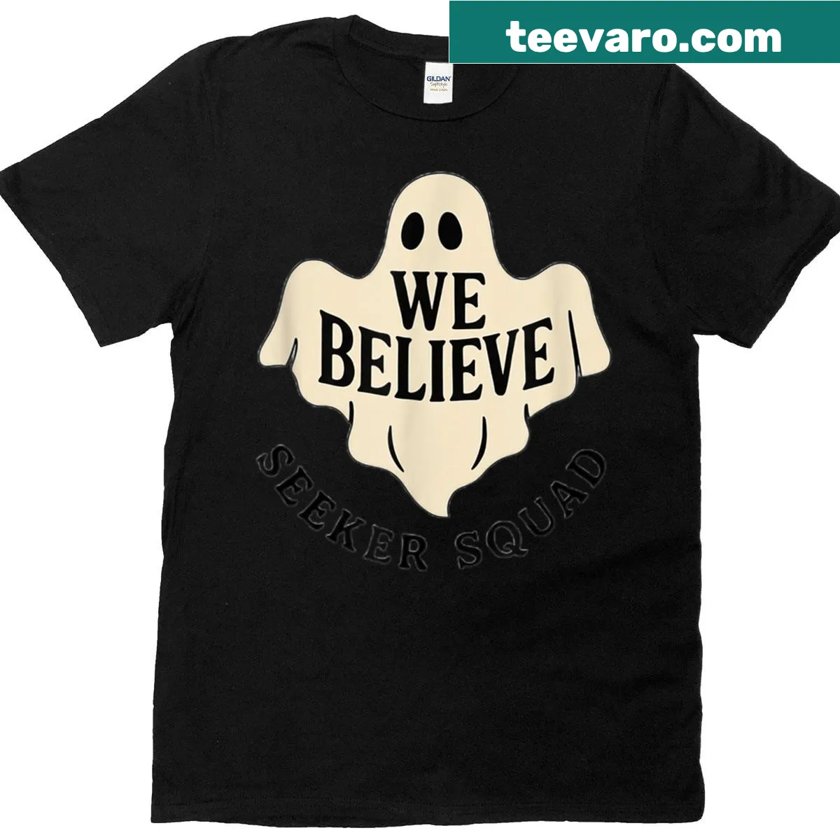 We Believe T-shirt featuring uplifting text in a clean font — on a men's t-shirt