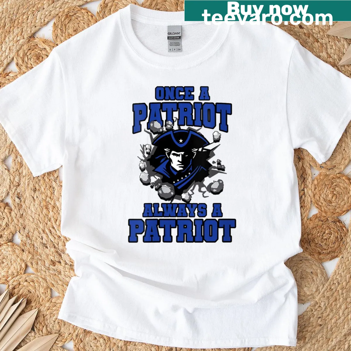 Patriotic T-shirt with text for back-to-school spirit — on a men's t-shirt