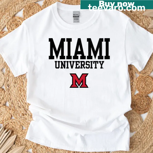 Miami University Redhawks emblem graphic on women's legacy t-shirt