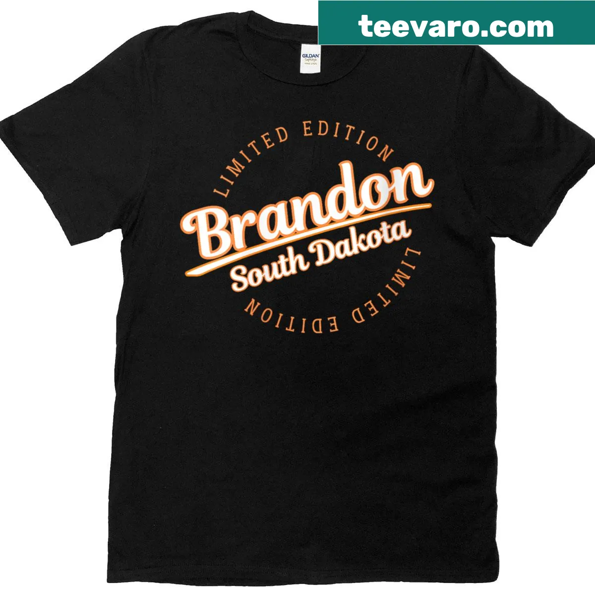 Vintage-style athletic design paying homage to Brandon, SD — on a men's t-shirt