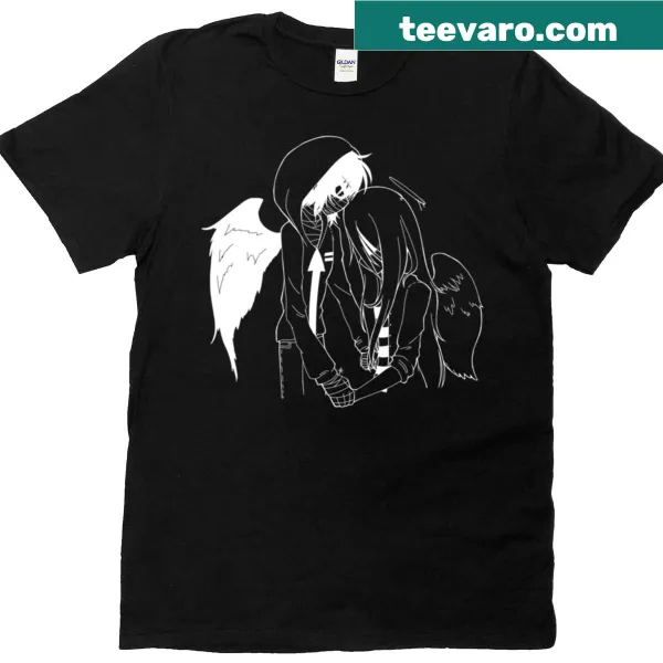 Illustrated T-shirt featuring Zackray with angel wings
