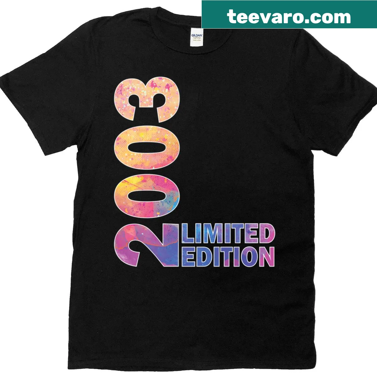 T-shirt celebrating 22nd birthday with 'Born 2003 Turning 22' text design. — on a men's t-shirt