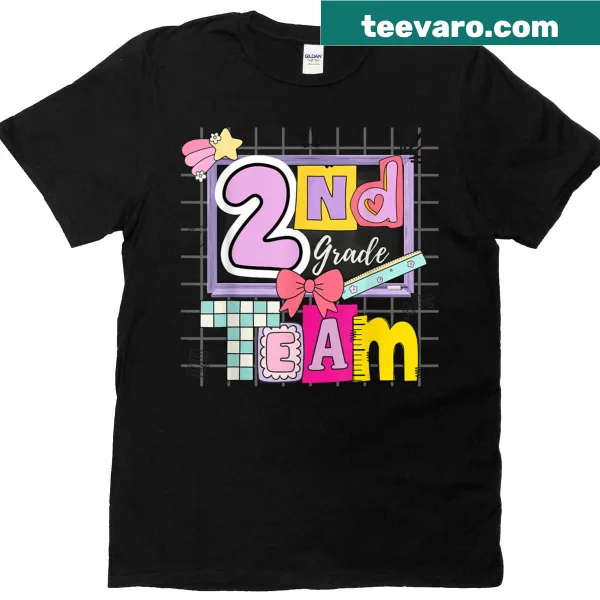 Illustrative T-shirt celebrating 2nd grade teamwork