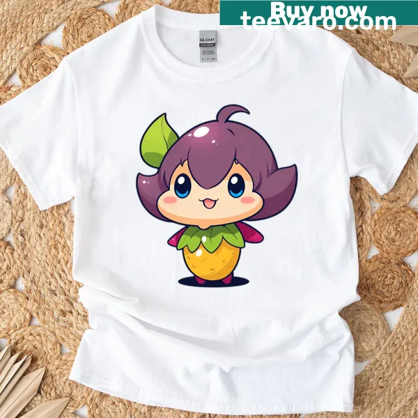 Cartoon graphic t-shirt featuring a sweet mango