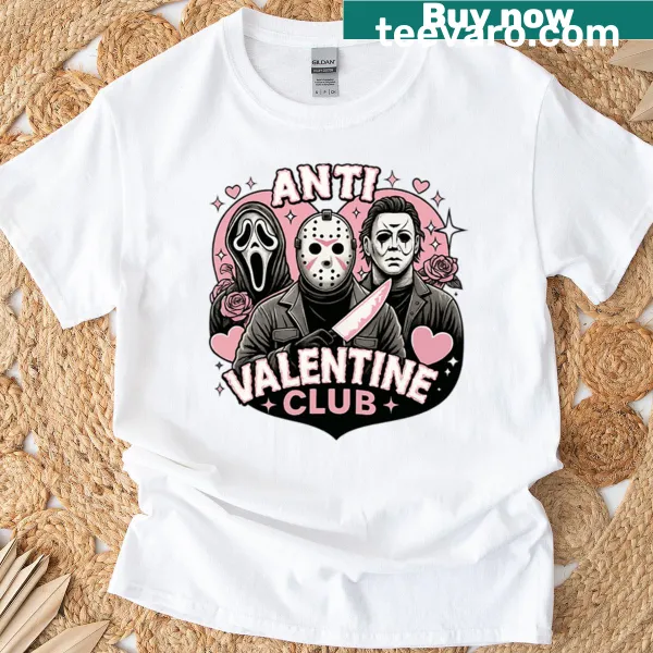 Anti Valentine Club typography graphic t-shirt