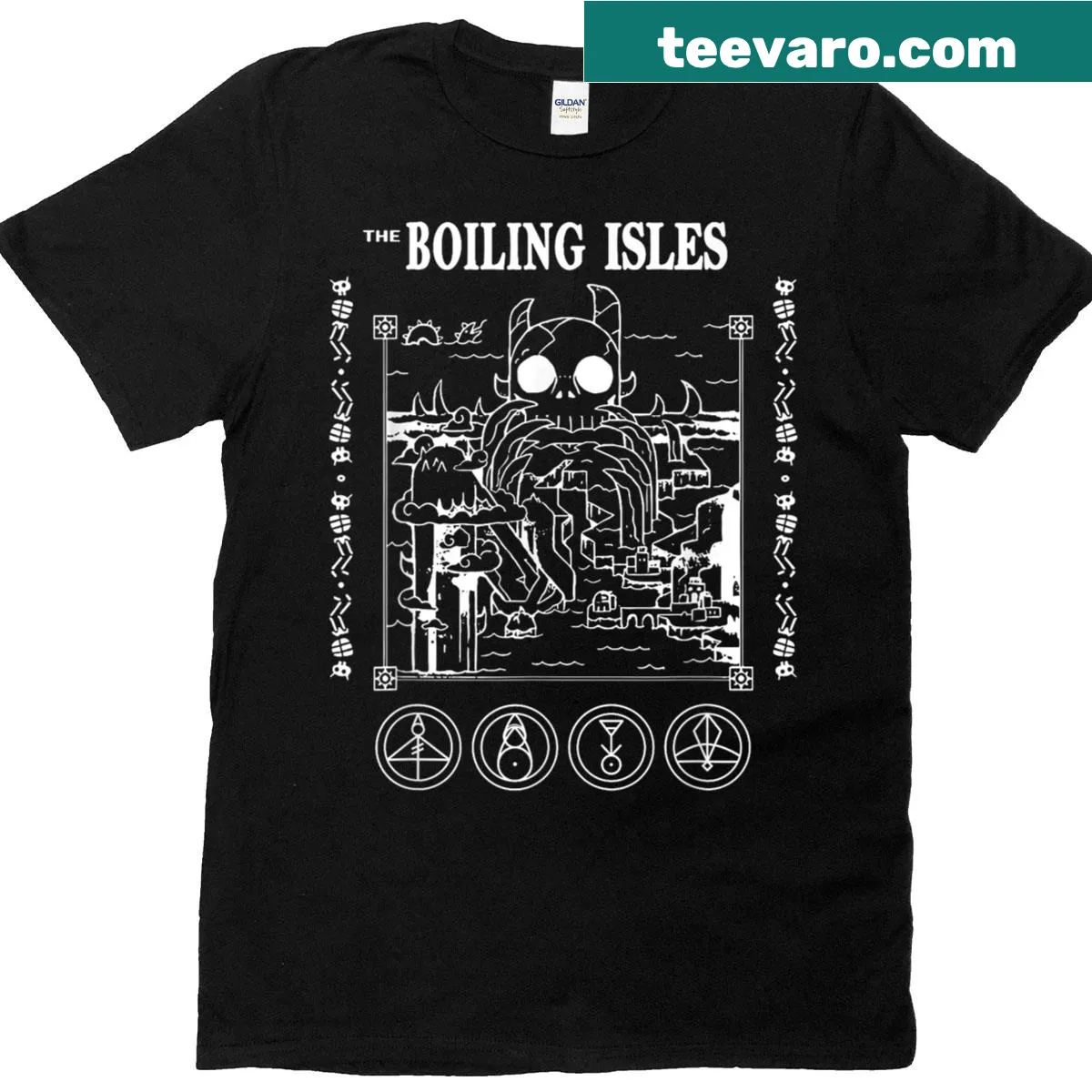 Christmas-themed T-shirt inspired by the Boiling Isles and Owl House. — on a men's t-shirt
