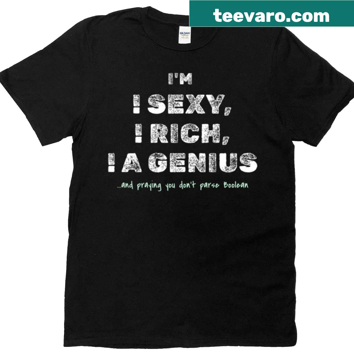 Funny programmer tee featuring a Boolean logic joke graphic — on a men's t-shirt