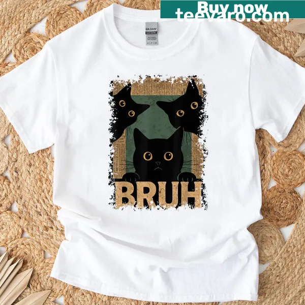 T-shirt featuring a funny cat meme graphic
