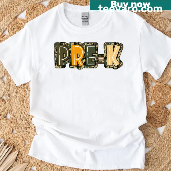 Camo Team-themed T-shirt for preschool teachers and kids