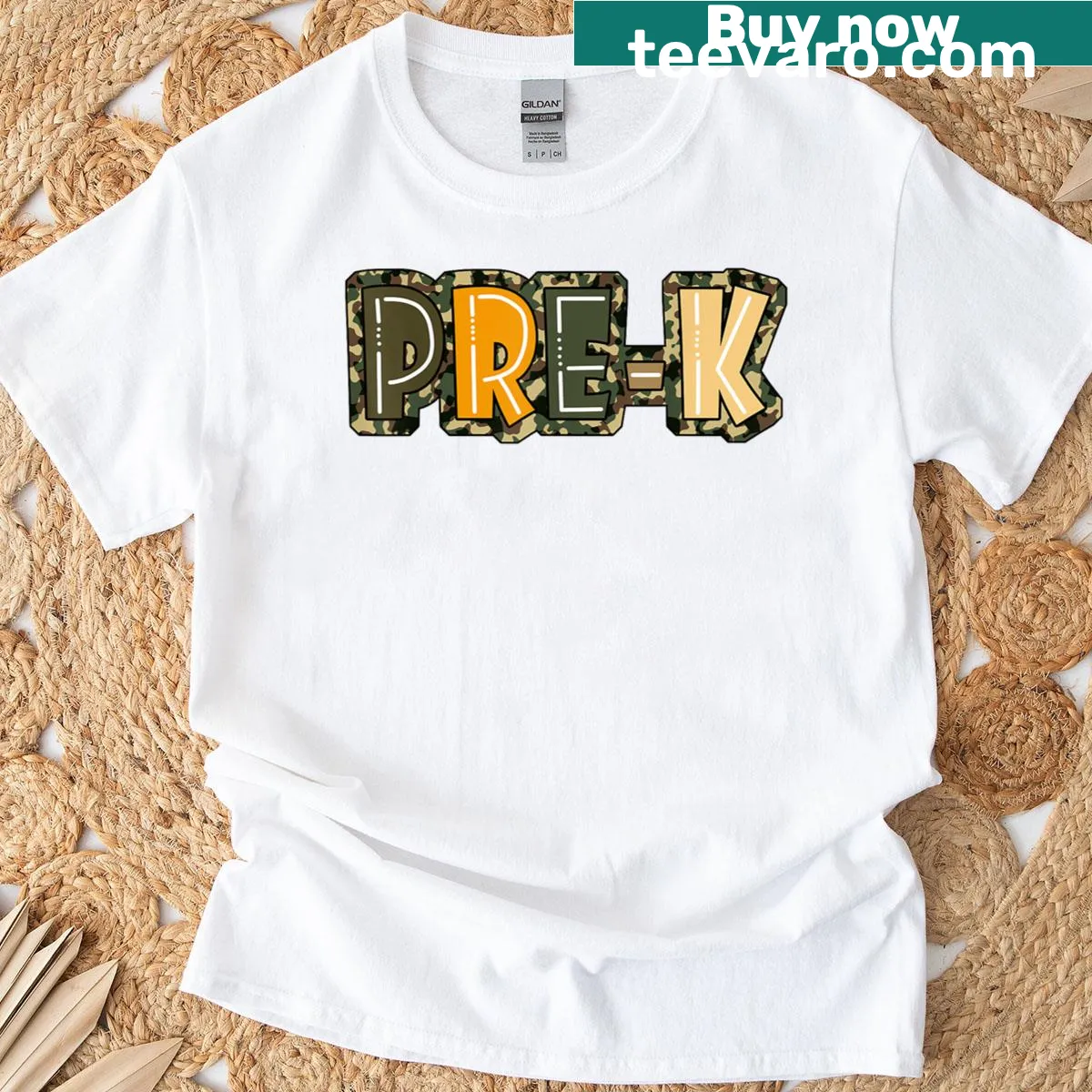 Camo Team-themed T-shirt for preschool teachers and kids — on a men's t-shirt