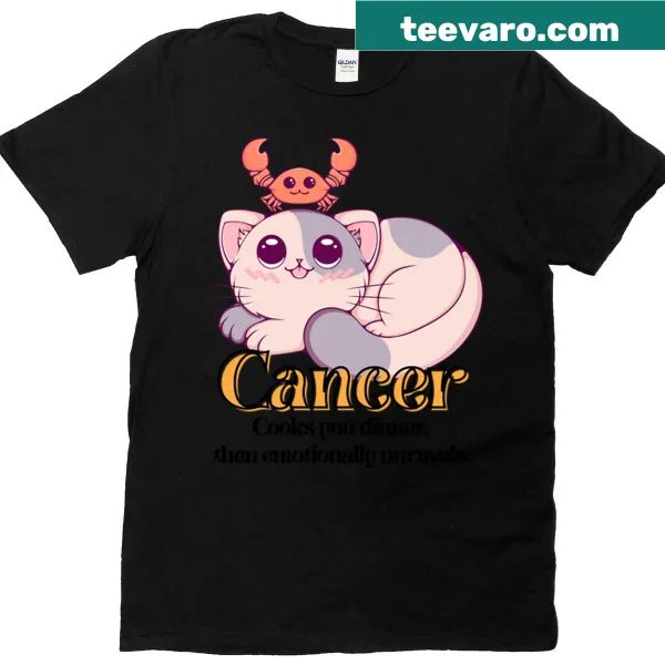 Heartfelt t-shirt design featuring the phrase Cancer Kitty