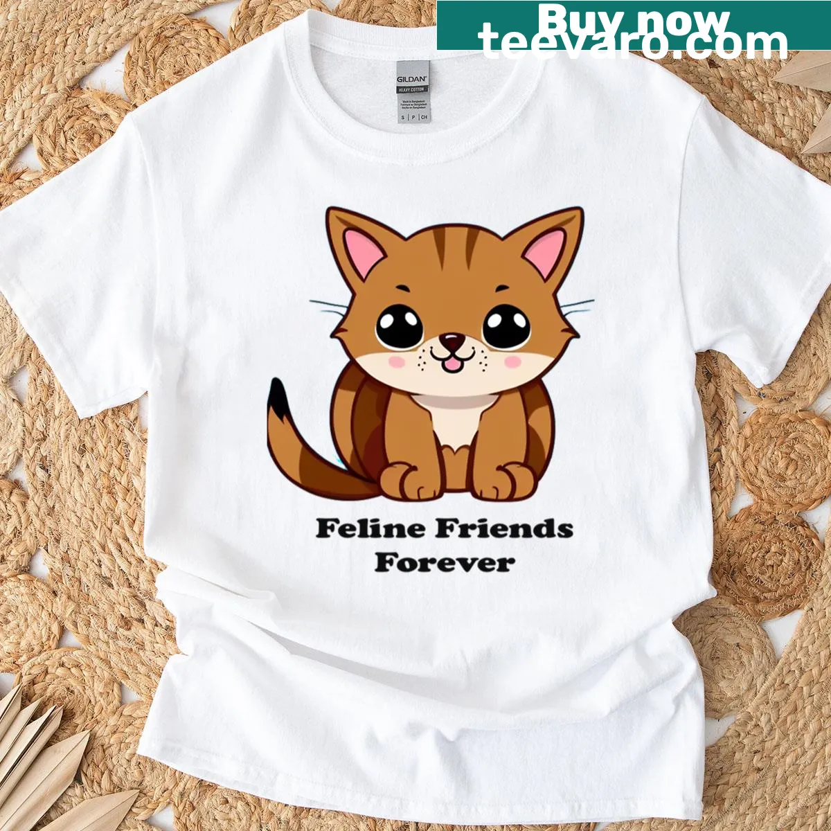 Text design stating 'Cat Mom Vibes Only' with a cat motif — on a men's t-shirt
