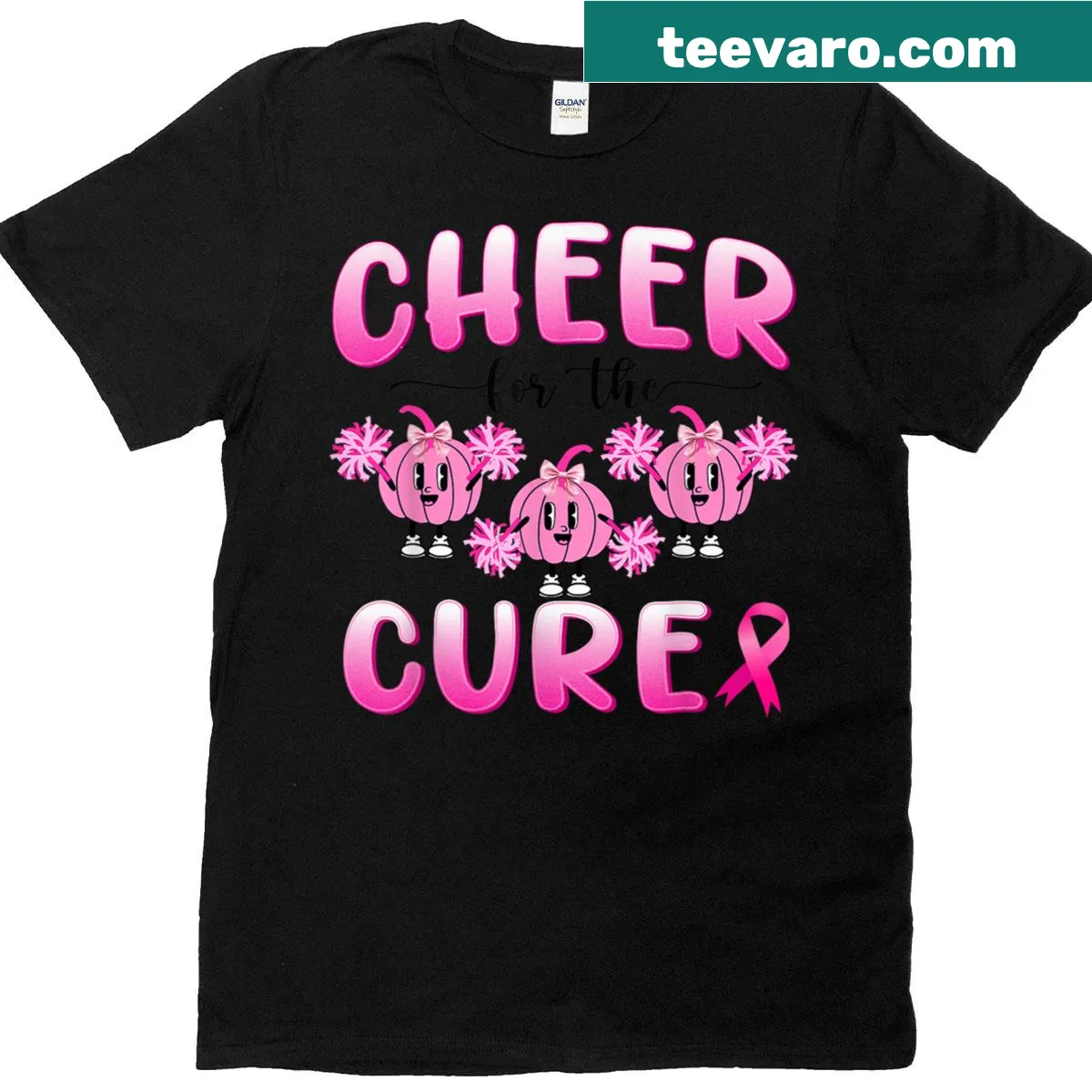Breast cancer awareness T-shirt with pink ribbon design — on a men's t-shirt