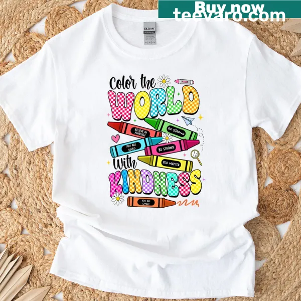 Funny back-to-school T-shirt for teachers with kindness slogan