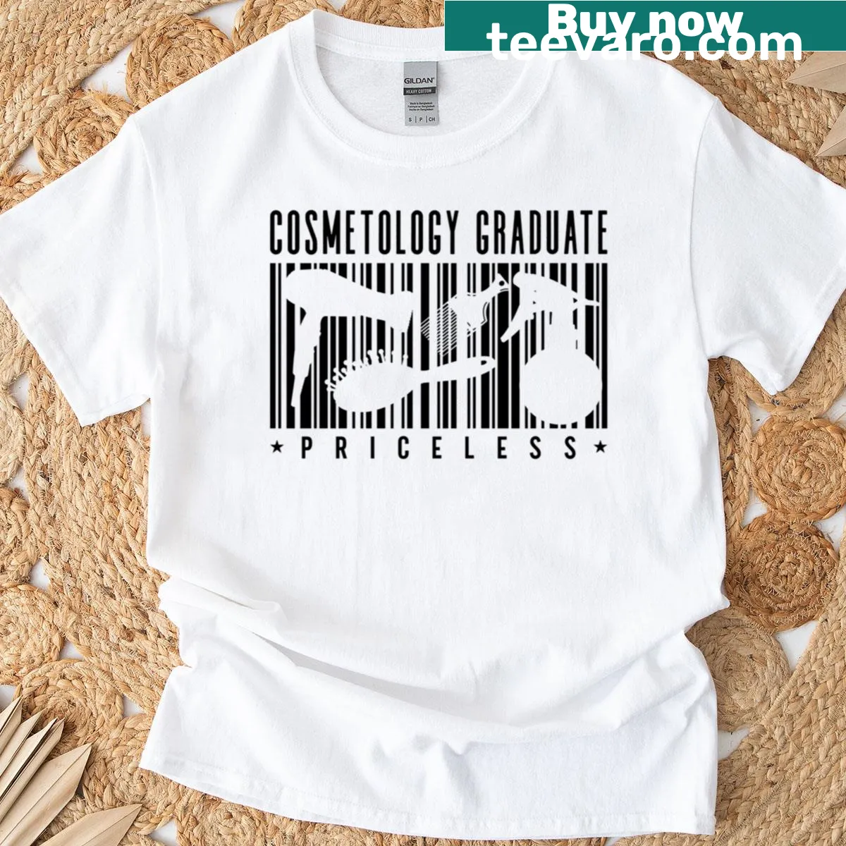 Proud cosmetology graduate t-shirt — on a men's t-shirt