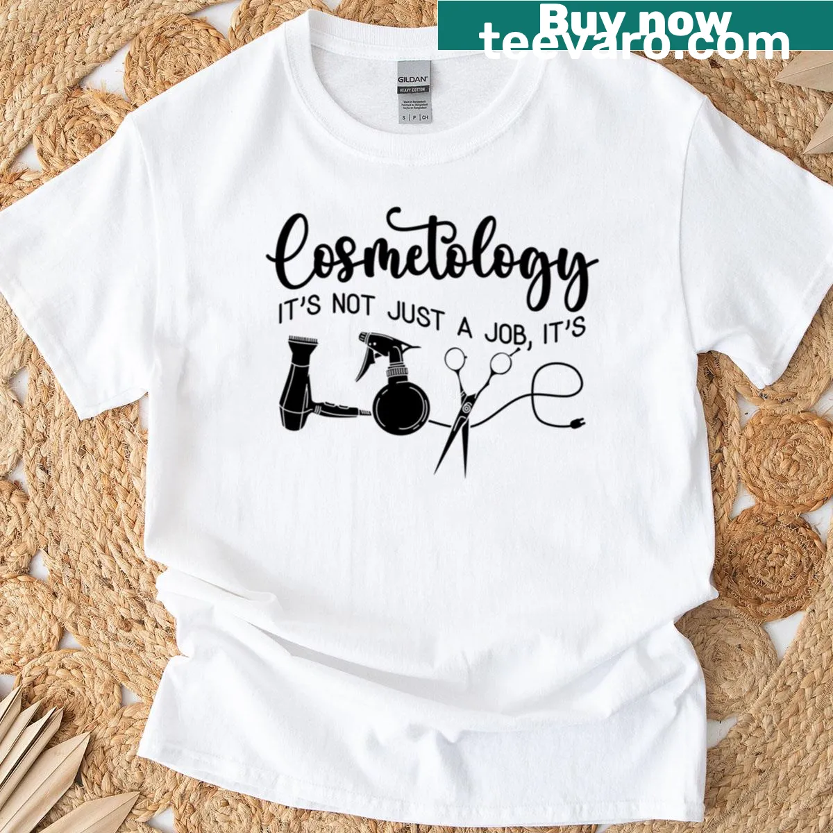 Cosmetology themed t-shirt with bold saying — on a men's t-shirt