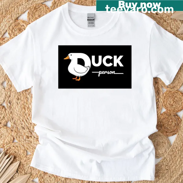 Cartoon graphic tee for duck lovers with 'Duck Person' text