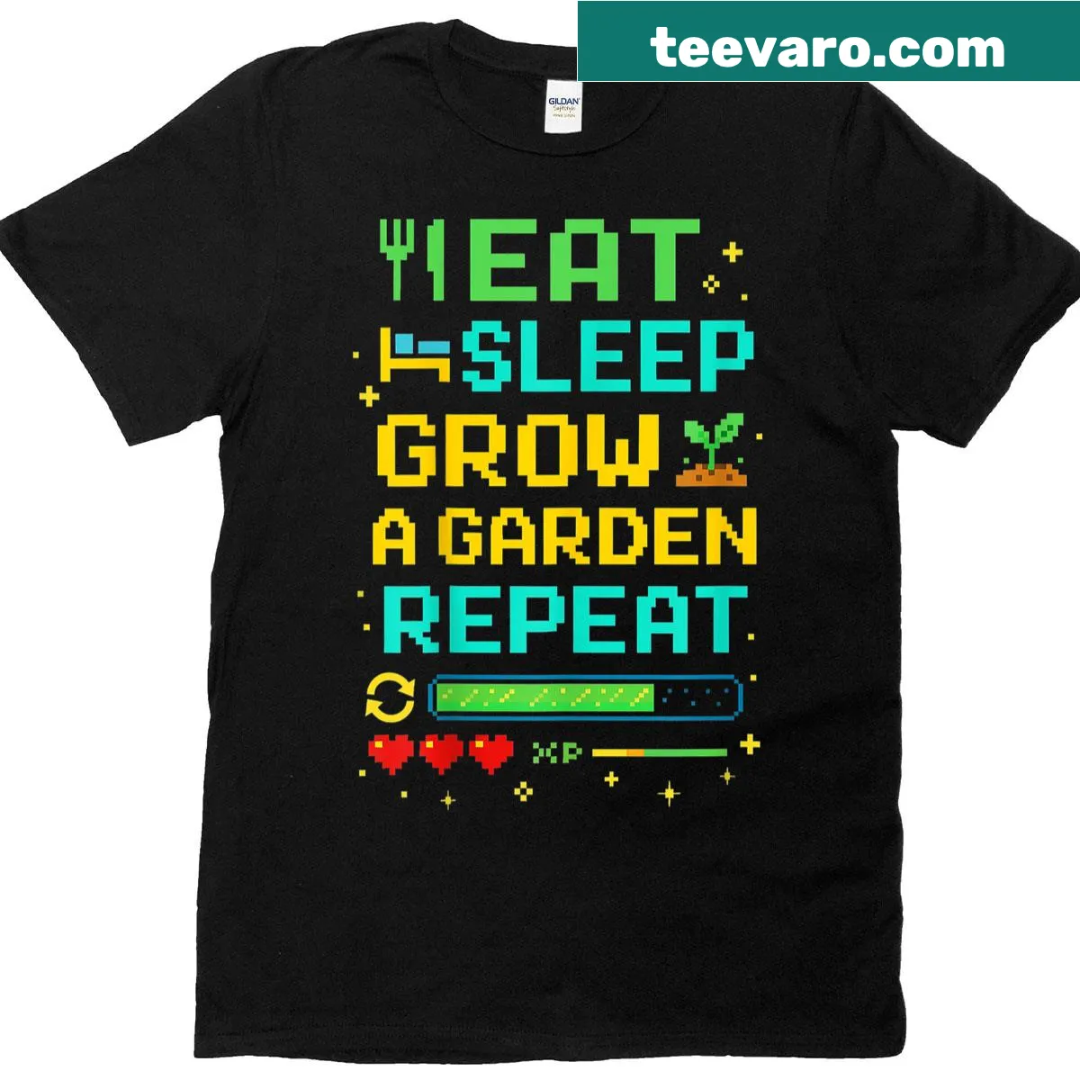 Funny gamer t-shirt with gardening slogan — on a men's t-shirt