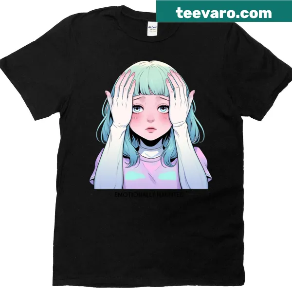 Funny Halloween T-shirt with 'Emotionally Haunted' graphic
