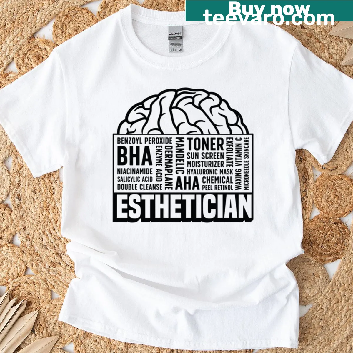 T-shirt celebrating estheticians and beauticians with a professional design. — on a men's t-shirt