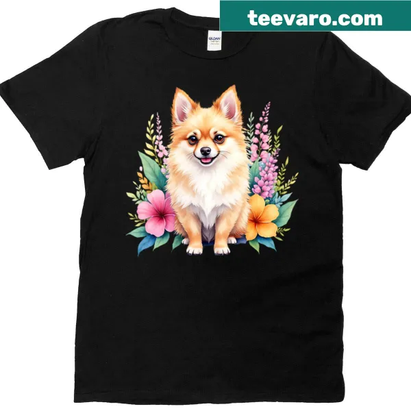 Cartoon Pomeranian dog design on a funny t-shirt