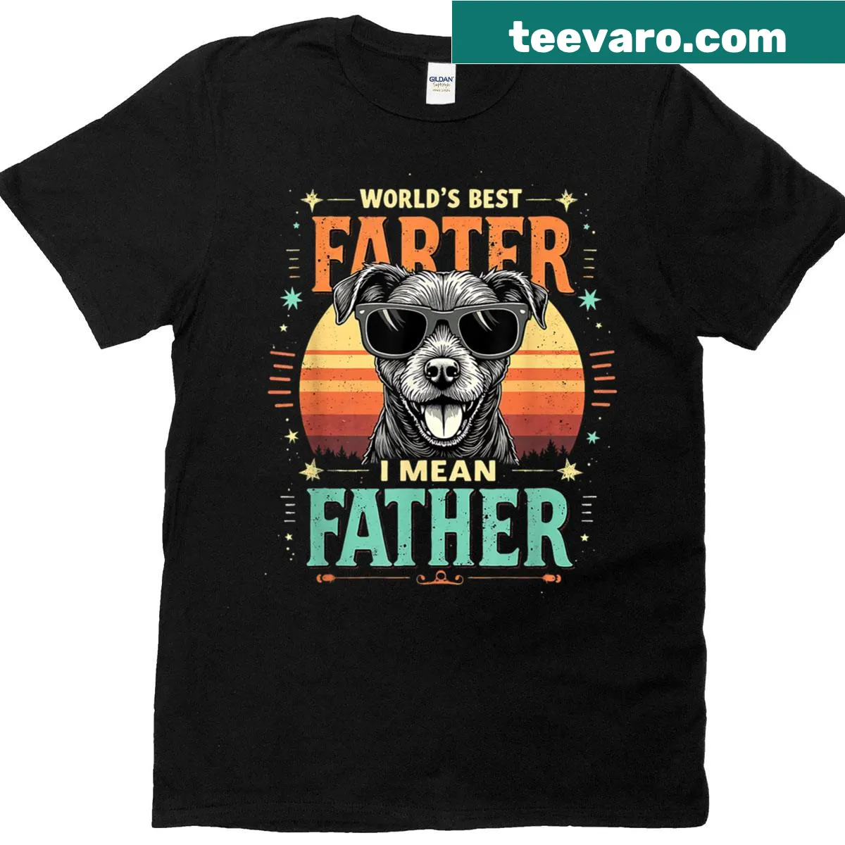 Humorous dog dad-themed T-shirt with funny text — on a men's t-shirt