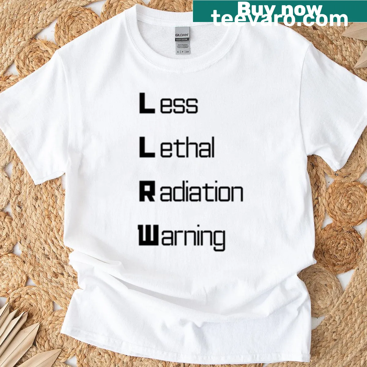 Humorous LLRW nuclear engineering pun graphic t-shirt — on a men's t-shirt