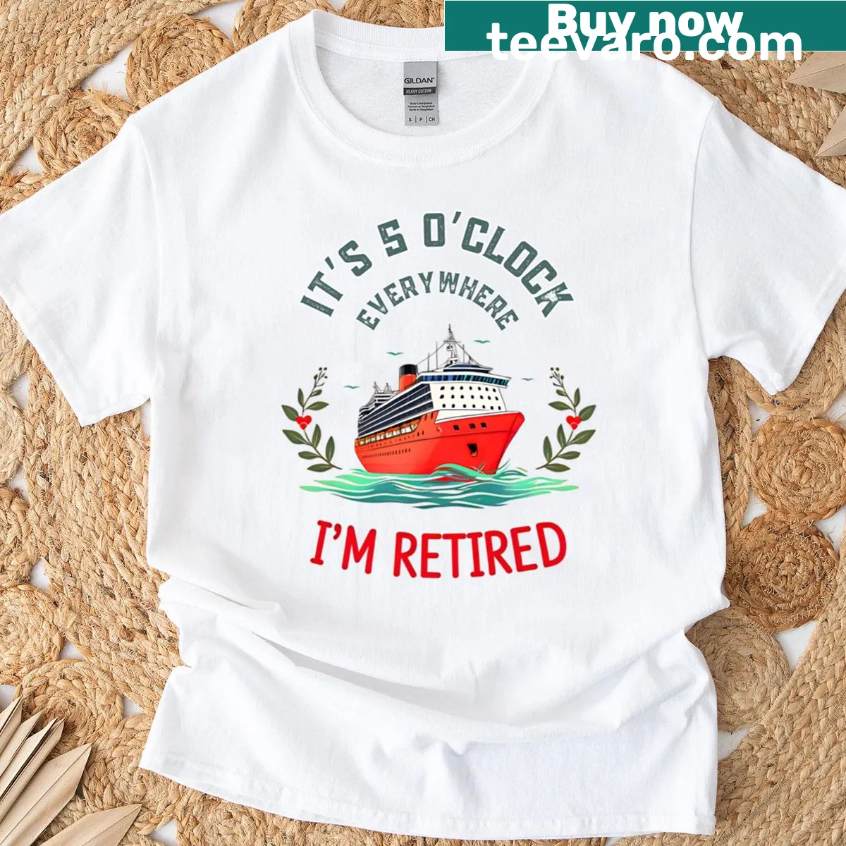 Fun retirement t-shirt for grandpa with ocean cruise theme — on a men's t-shirt