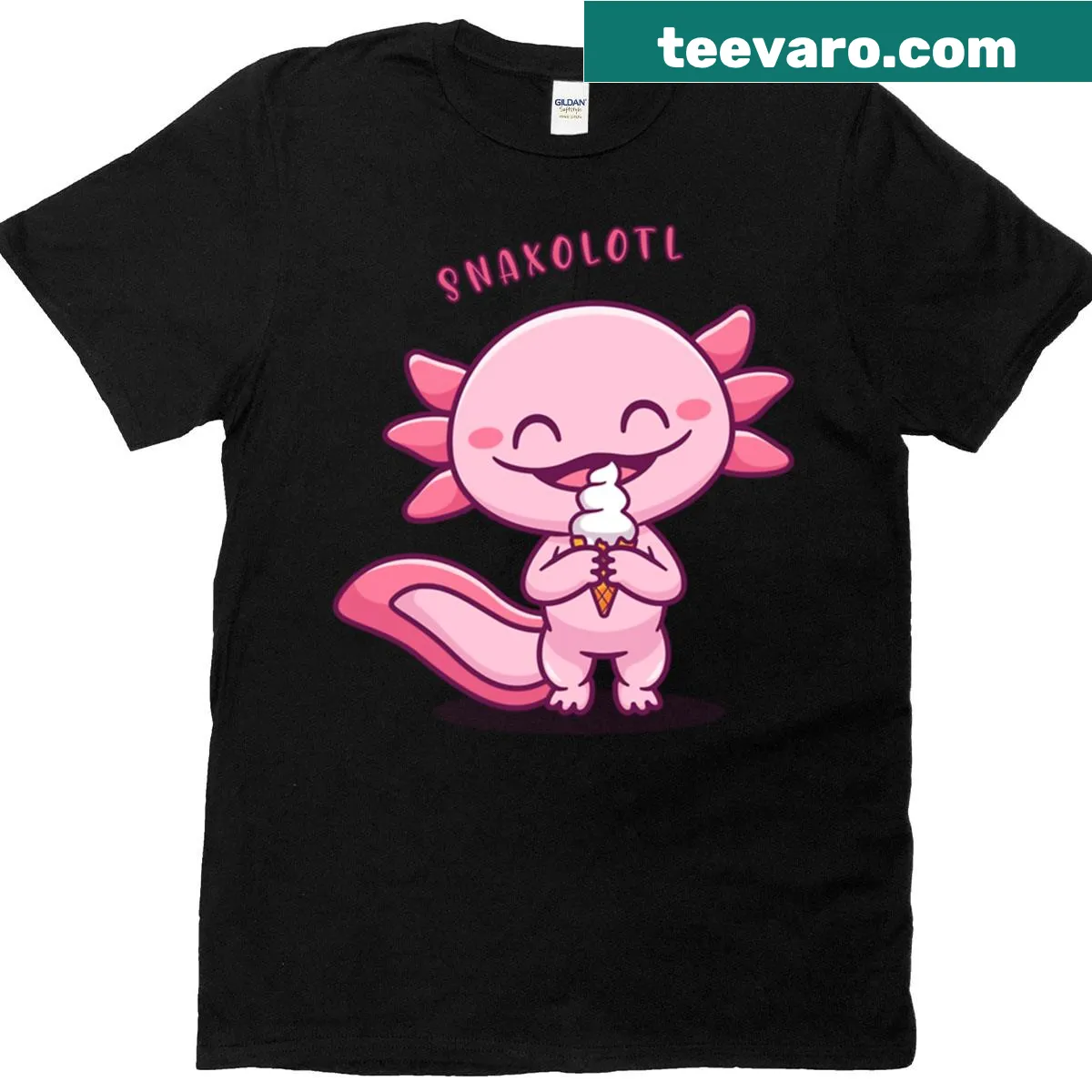 Cute axolotl cartoon pun design on a t-shirt. — on a men's t-shirt