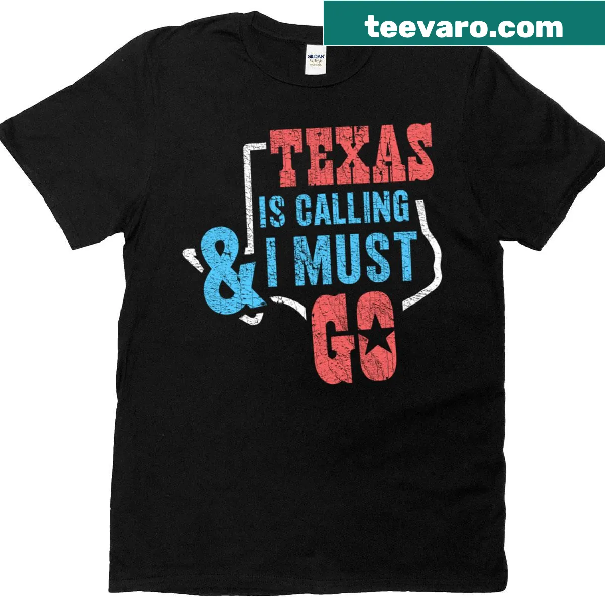 Vintage t-shirt with a distressed Texas-themed graphic stating 'Texas is Calling' — on a men's t-shirt