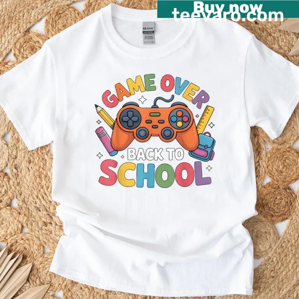Funny 'Game Over' t-shirt for kids returning to school