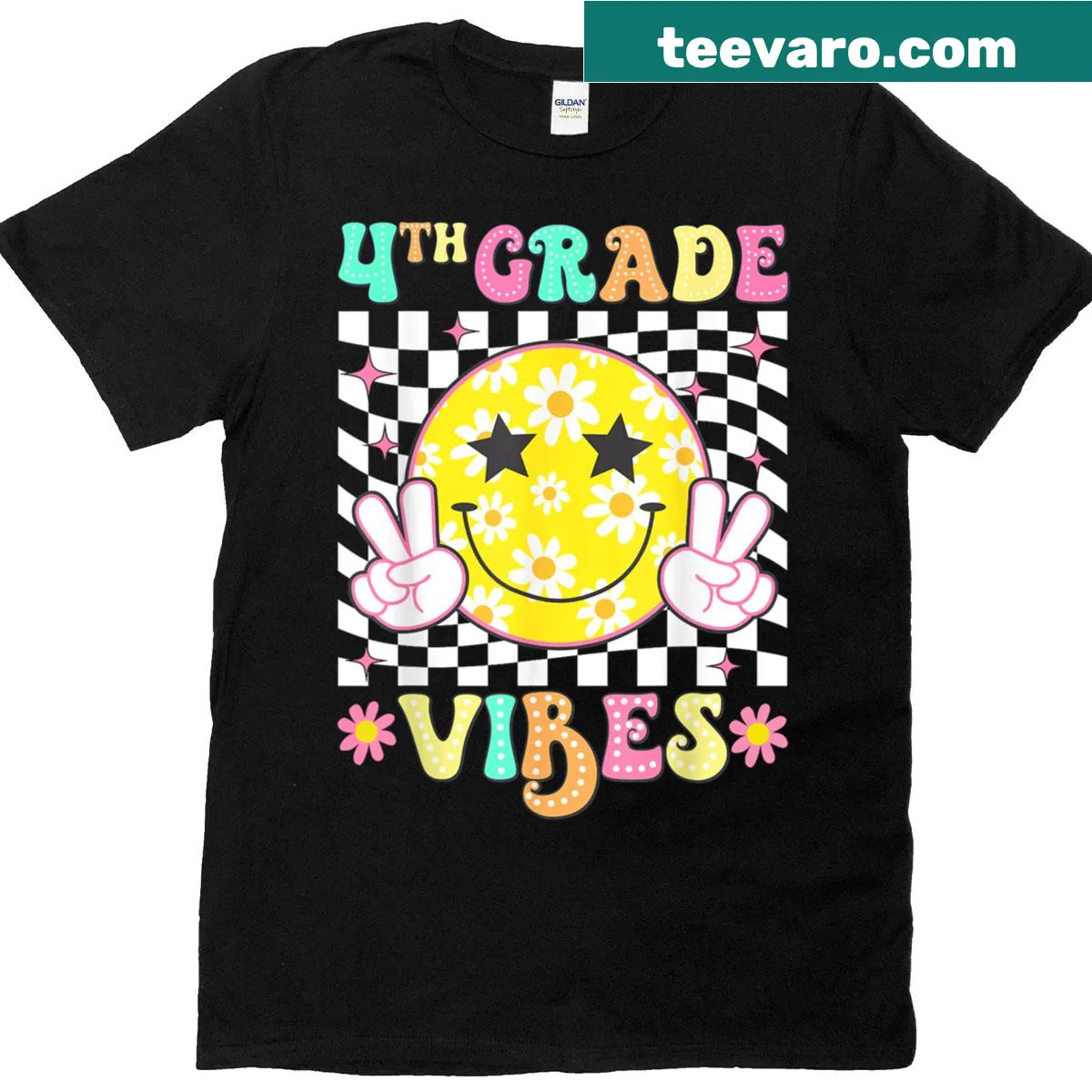 Smiley face design for 4th grade girls t-shirt — on a men's t-shirt
