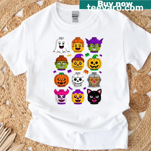 T-shirt with Halloween monster costume building blocks graphic