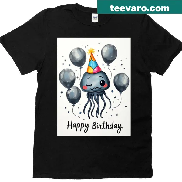 Cute jellyfish graphic design with goth emo theme for birthday