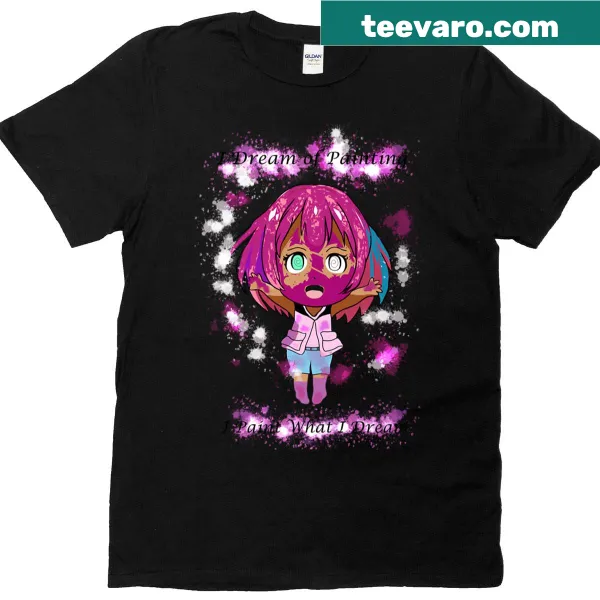 Oversized t-shirt with a humorous anime-themed graphic