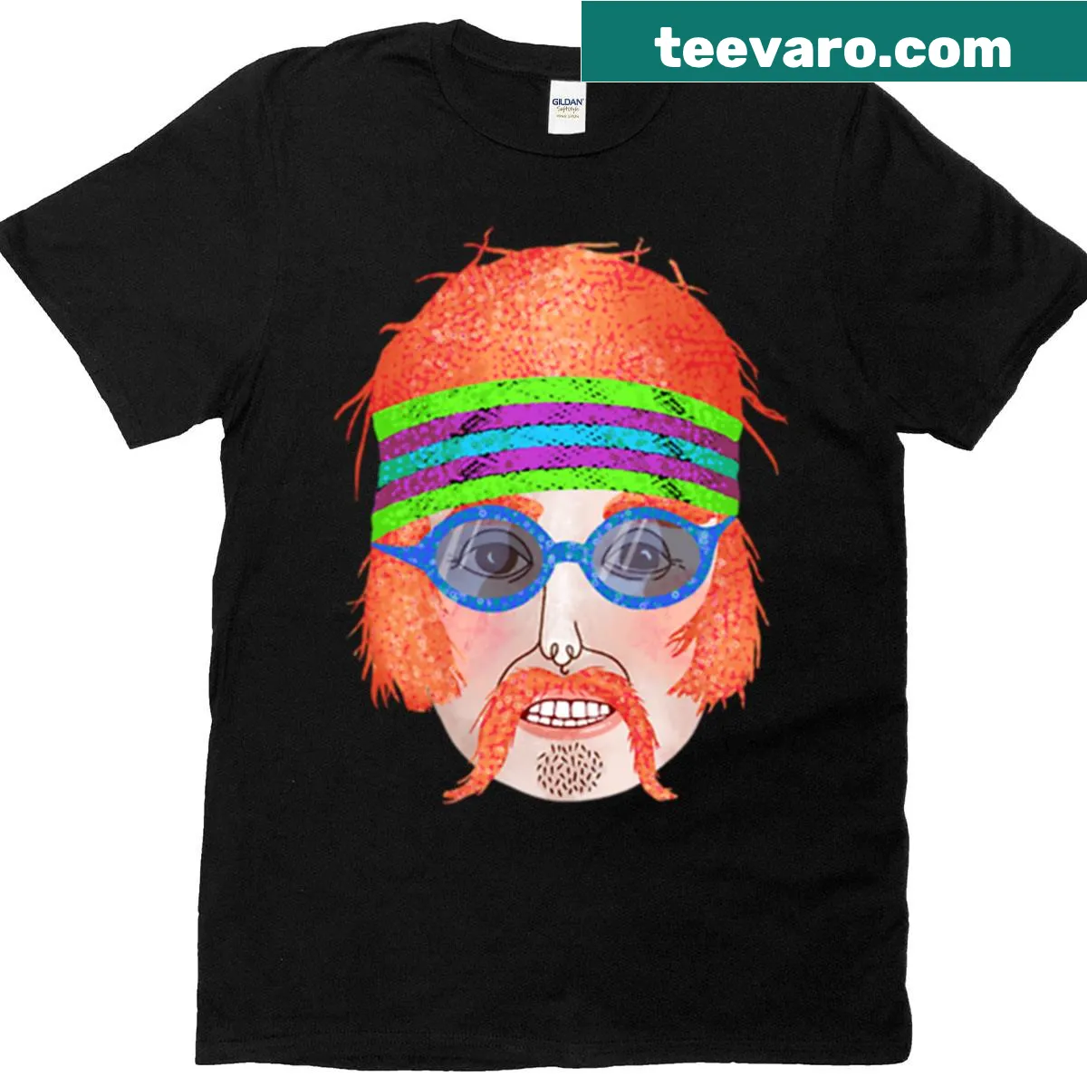 Retro cartoon fitness character graphic t-shirt with a playful design. — on a men's t-shirt
