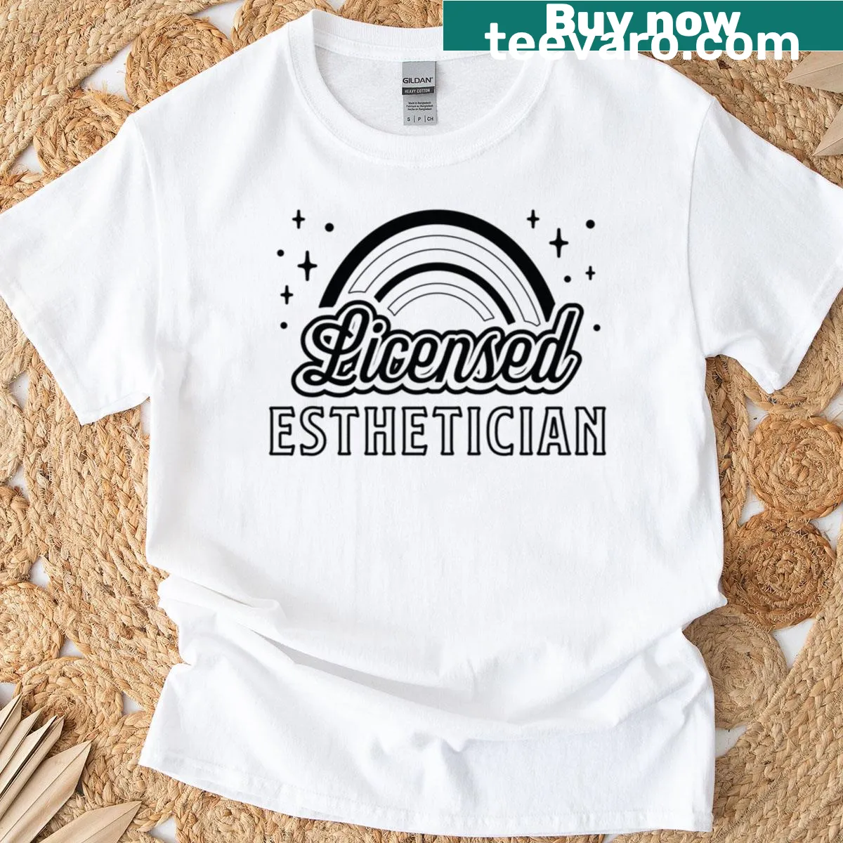 T-shirt for licensed estheticians featuring professional text — on a men's t-shirt