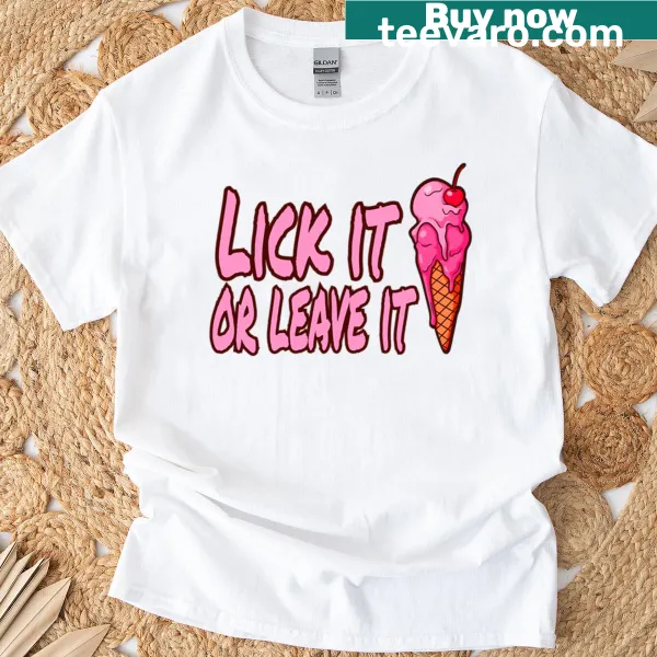 Funny ice cream cartoon art t-shirt with playful text