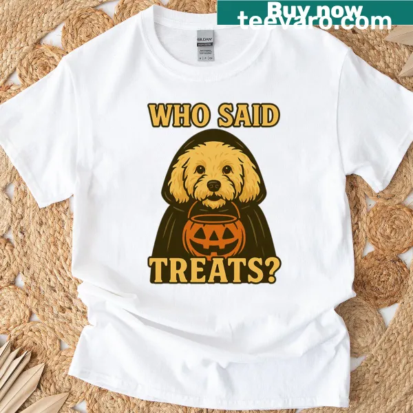 Maltipoo in witch costume for Halloween t-shirt