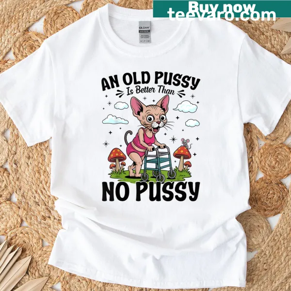 Funny cat meme t-shirt with humorous text about cats