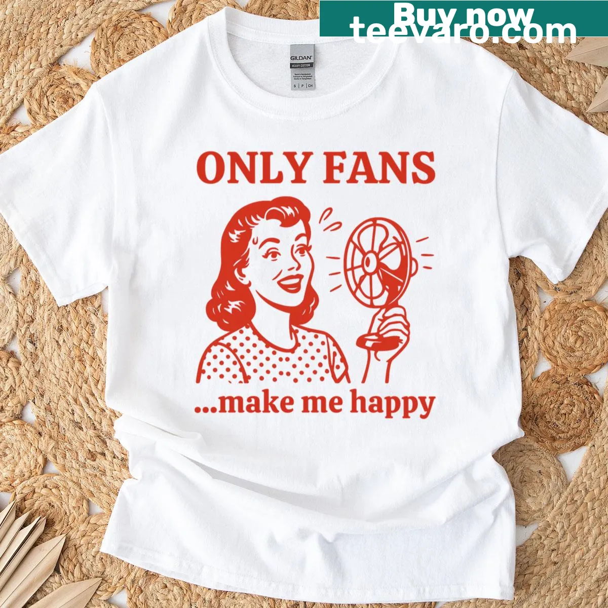 Funny menopausal woman t-shirt with playful typography — on a men's t-shirt