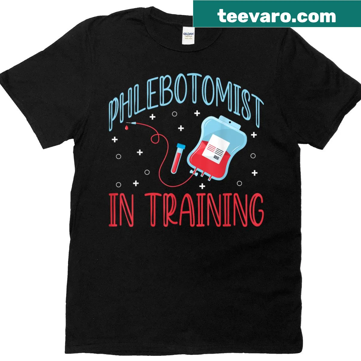 T-shirt for phlebotomy students stating 'Phlebotomist In Training' — on a men's t-shirt