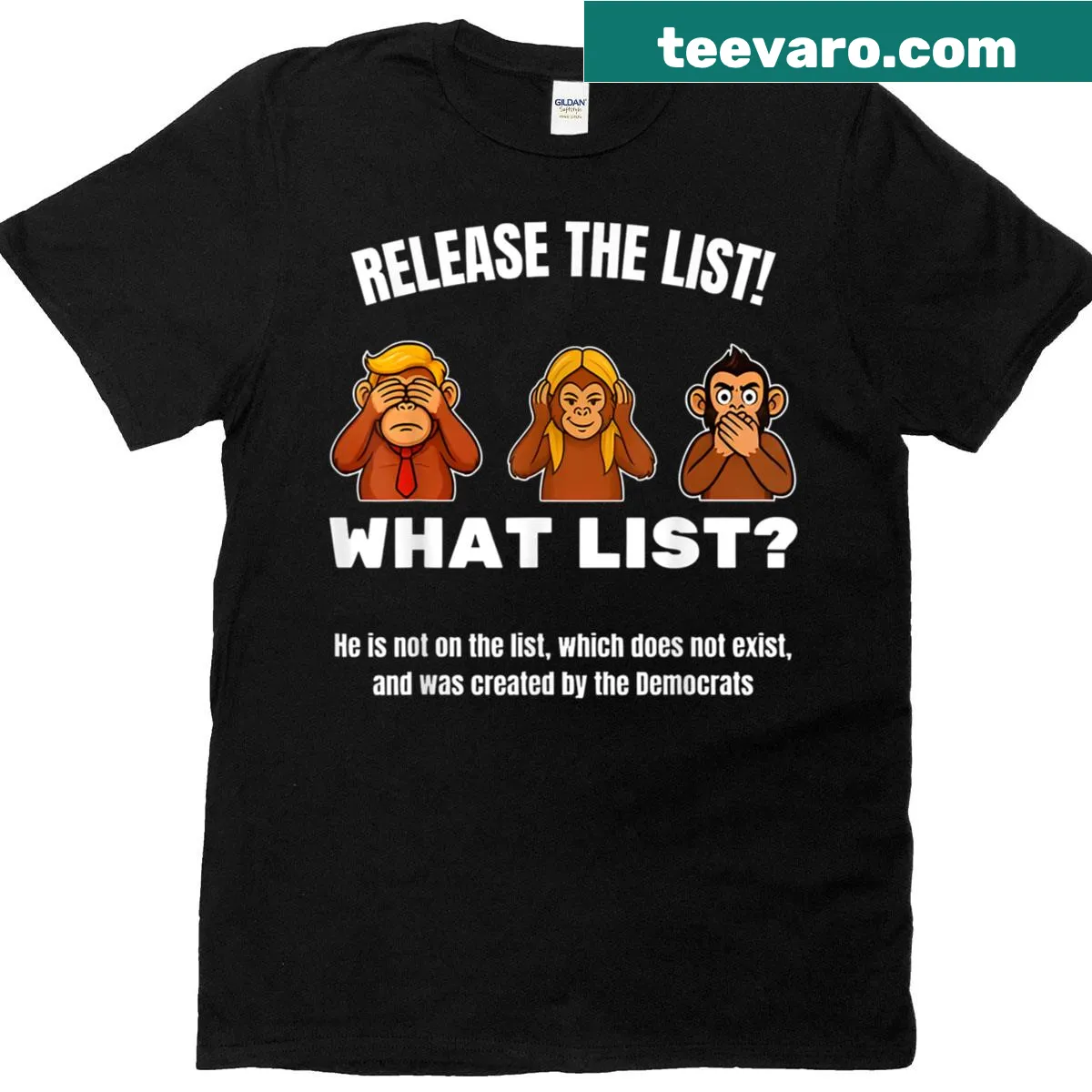 Fun T-shirt with a sarcastic phrase about releasing a list and monkeys — on a men's t-shirt