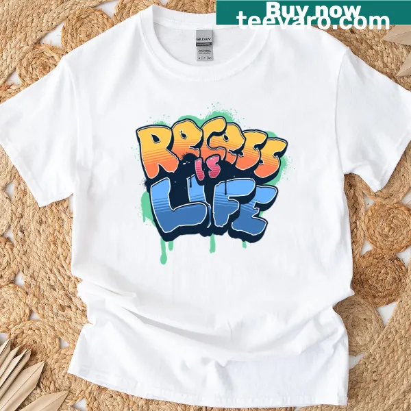 Cartoon t-shirt with a humorous message about recess and school life