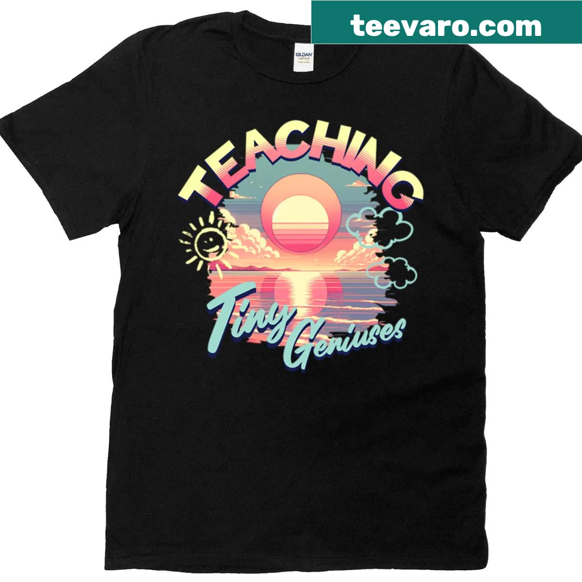 Vintage t-shirt for teachers celebrating tiny geniuses — on a men's t-shirt