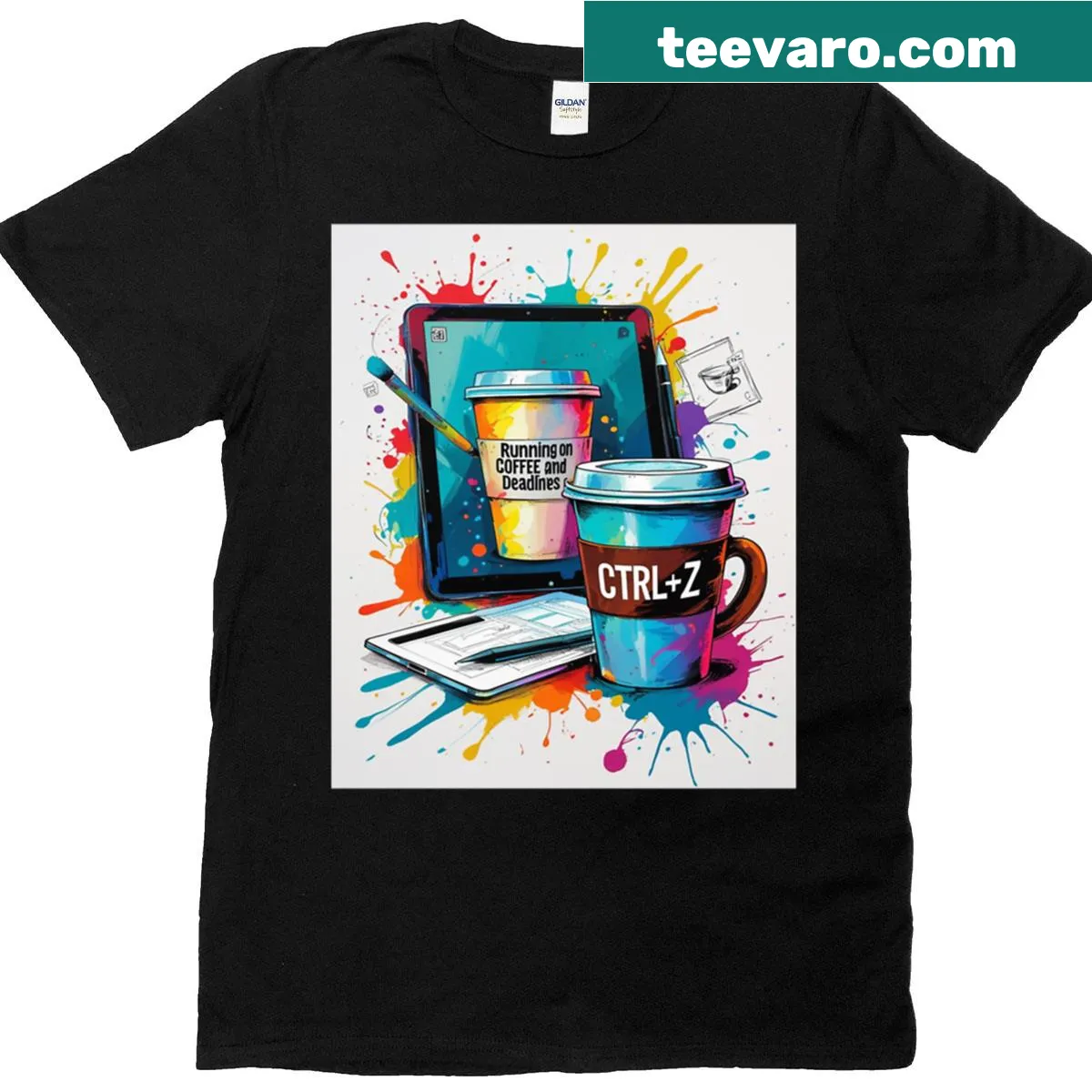 Funny oversized t-shirt with a work productivity quote — on a men's t-shirt